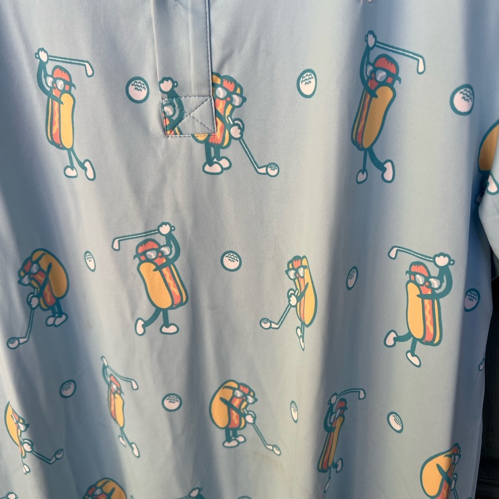 Tipsy Elves “Hot Dog” Golf Performance Polo Shirt - Picture 3 of 8